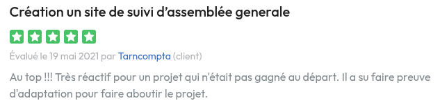 Avis Tarncompta — Codeur.com